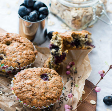 Blueberry-Vanilla Oatmeal Protein Muffins-image