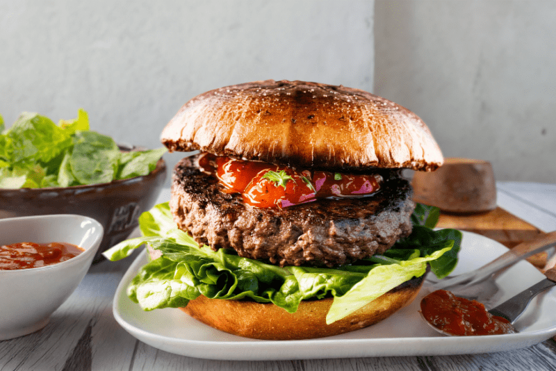 Grilled Portobello Burgers With Roasted Tomato-Churri Sauce - JJ Virgin