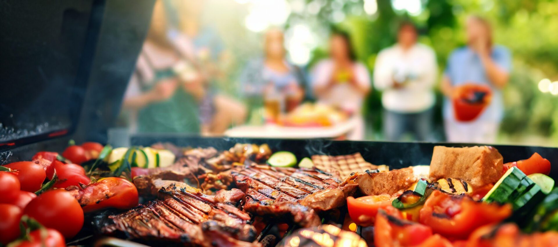Grilling Extravaganza. Delicious Food and Joyful Celebrations in the Background
